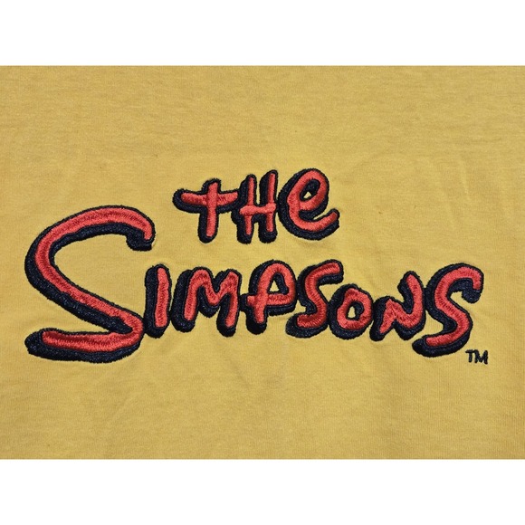 The Simpsons Shirt AOP Wrap Around Embroidered Logo Mens Size Medium Yellow - Picture 2 of 5